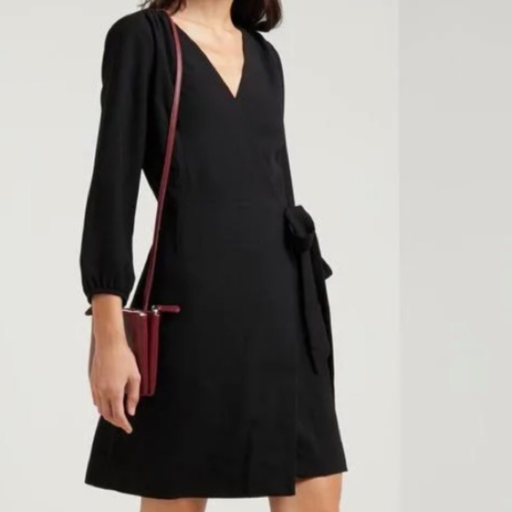 NWT J. Crew Wrap Dress 365 Crepe Black Size 2